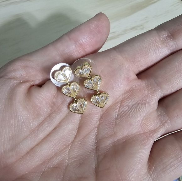 Gold Heart Kate Spade Earrings - Picture 2 of 5